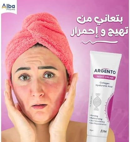 Argento night cream collagen & hyaluronic acid 30mg