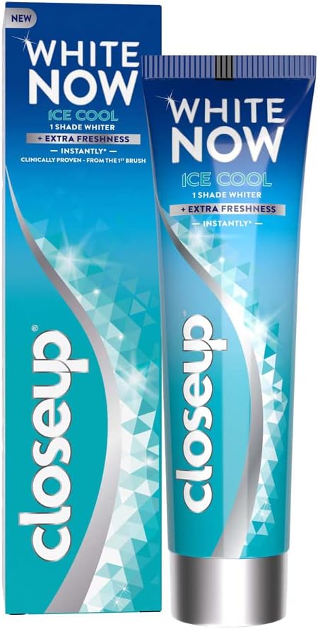 Close Up White Now Toothpaste, Ice Cool, Gives 1 Shade Whiter & Extra Fresh Teeth, 75ml