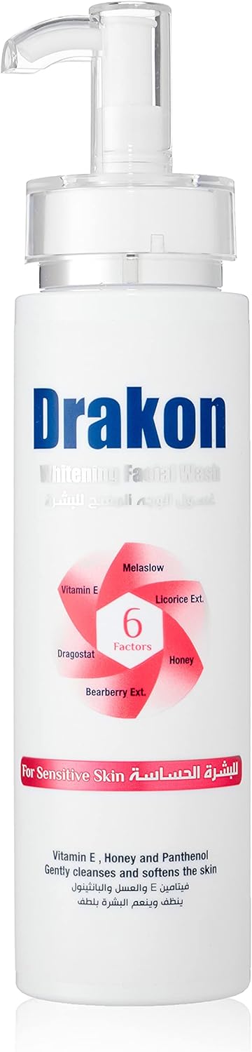 drakon whitening facial wash sensitive skin 200ml