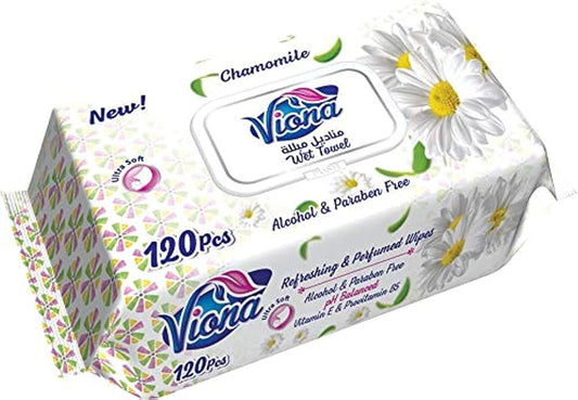 viona baby wet towel 120pcs chamomile