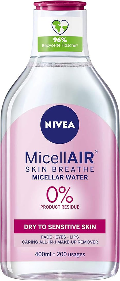 NIVEA MICELLAR WATER O2 DRY TO SESITIVE SK 400 ml