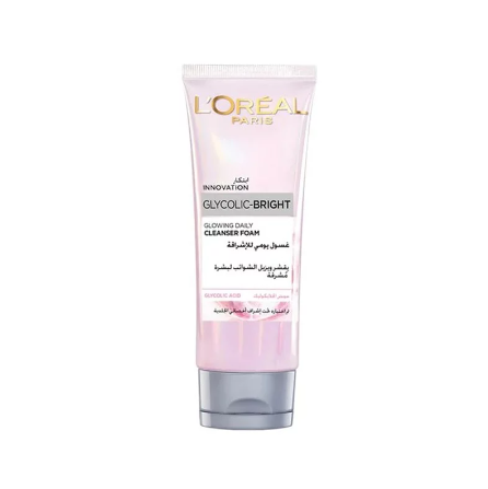 loreal glycolic bright daily cleanser foam 100ml