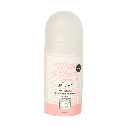 bobana white&clean deodorant roll on 50ml