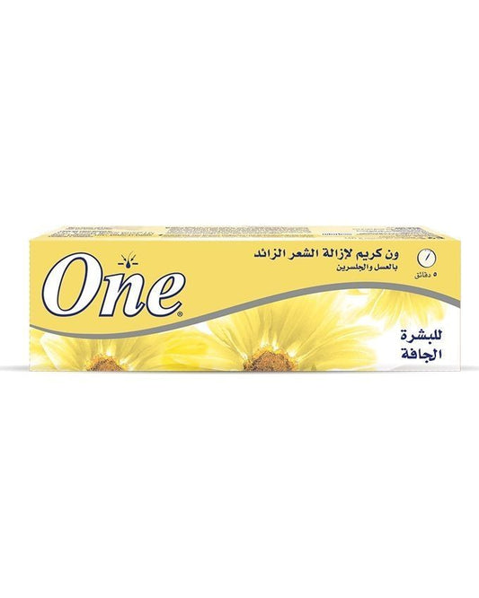 ONE HAIR REMOVAL CREAM ENRICHED WITH HONEY & GYLCERIN FOR DRY SKIN  / 140 GM