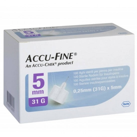 accu-fine 5mm pen needles 100pcs