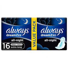 ALWAYS DREAMZZ ALL NIGHT MAXI EXTRA LONG 16PADS